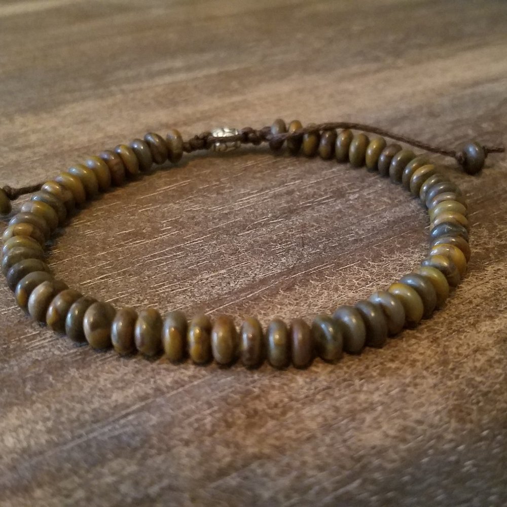 Jasper Disc Adjustable Bracelet